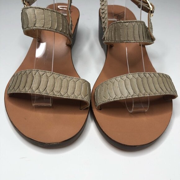 NEW Ancient Greek Leather Sandals Taupe Cream Snake Print Wedge Sandals - Picture 2 of 16